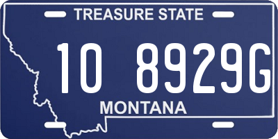 MT license plate 108929G