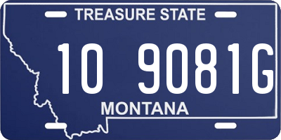 MT license plate 109081G