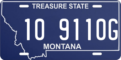 MT license plate 109110G