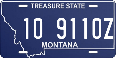 MT license plate 109110Z