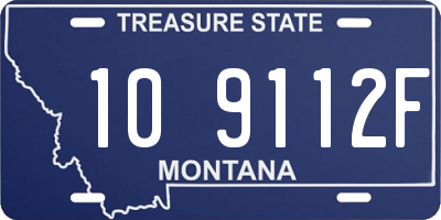 MT license plate 109112F