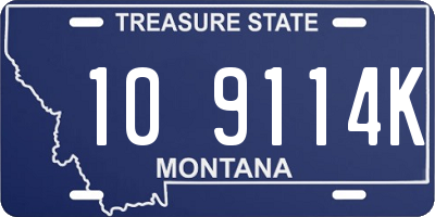 MT license plate 109114K