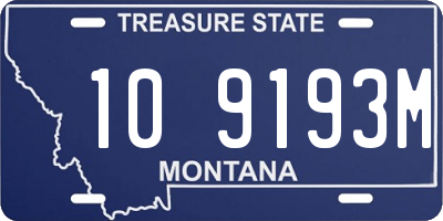 MT license plate 109193M