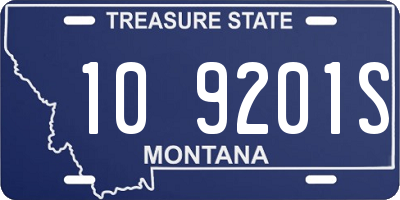 MT license plate 109201S