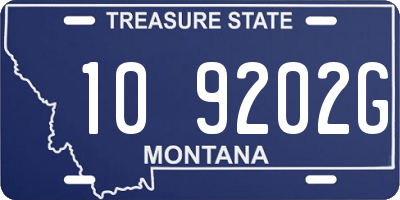 MT license plate 109202G