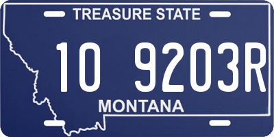 MT license plate 109203R