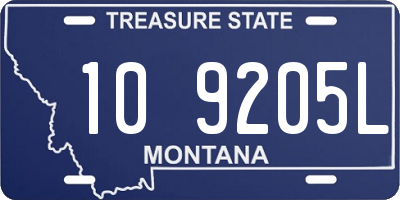 MT license plate 109205L