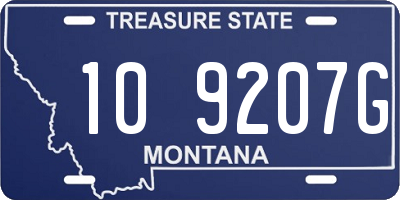 MT license plate 109207G