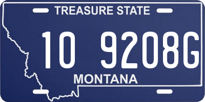 MT license plate 109208G