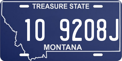 MT license plate 109208J