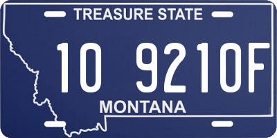 MT license plate 109210F