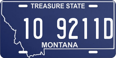 MT license plate 109211D