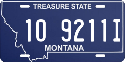 MT license plate 109211I