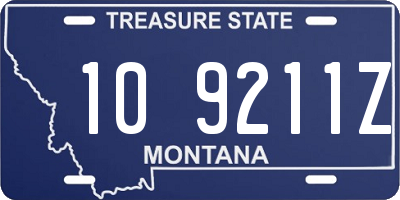 MT license plate 109211Z