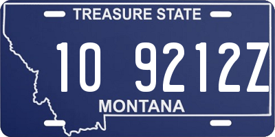 MT license plate 109212Z