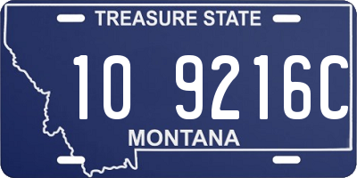 MT license plate 109216C