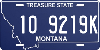 MT license plate 109219K