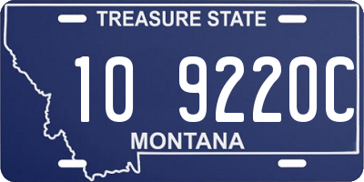 MT license plate 109220C