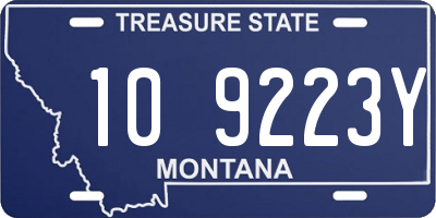 MT license plate 109223Y