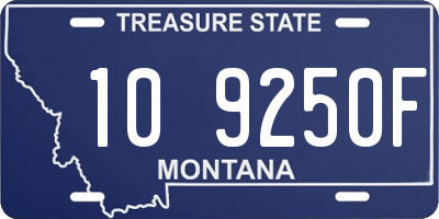 MT license plate 109250F