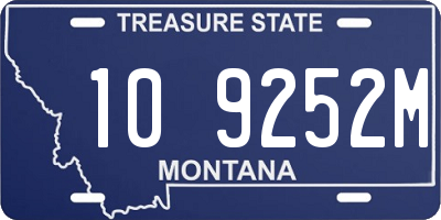 MT license plate 109252M