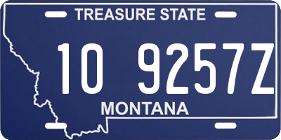 MT license plate 109257Z