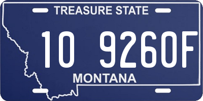 MT license plate 109260F