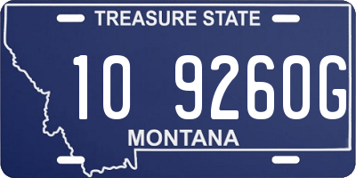 MT license plate 109260G