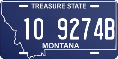 MT license plate 109274B