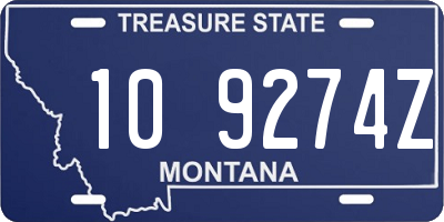 MT license plate 109274Z