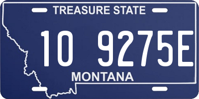 MT license plate 109275E