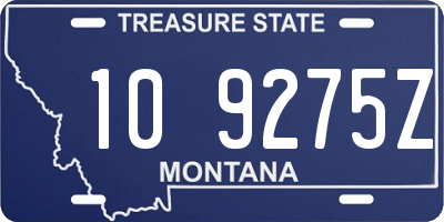 MT license plate 109275Z