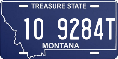 MT license plate 109284T