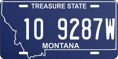 MT license plate 109287W