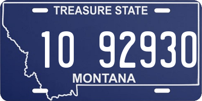 MT license plate 109293O