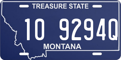 MT license plate 109294Q