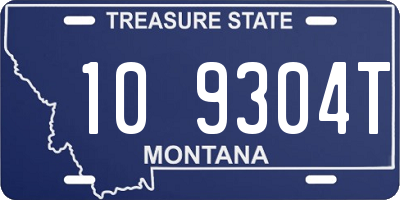 MT license plate 109304T