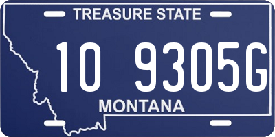MT license plate 109305G