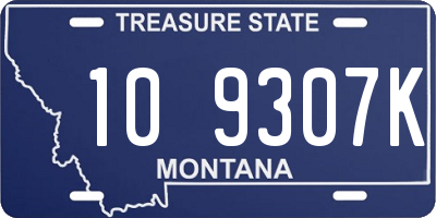 MT license plate 109307K