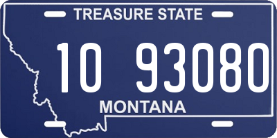 MT license plate 109308O