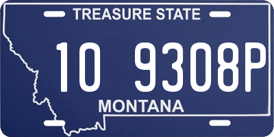 MT license plate 109308P