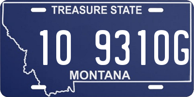 MT license plate 109310G