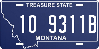 MT license plate 109311B