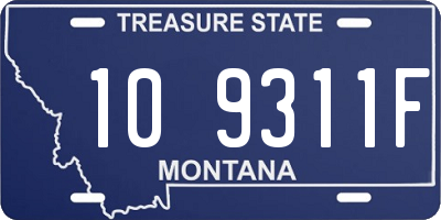 MT license plate 109311F