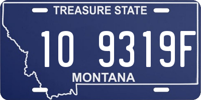 MT license plate 109319F