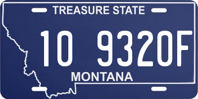 MT license plate 109320F