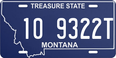 MT license plate 109322T