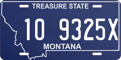 MT license plate 109325X