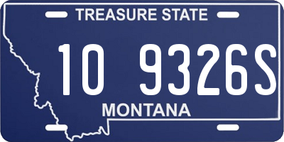 MT license plate 109326S