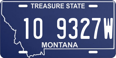 MT license plate 109327W